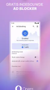 Opera-browser met VPN screenshot