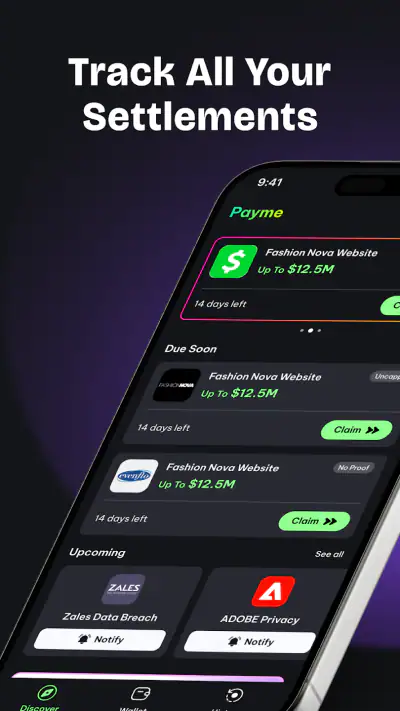 Payme: Class Action Payout screenshot 1