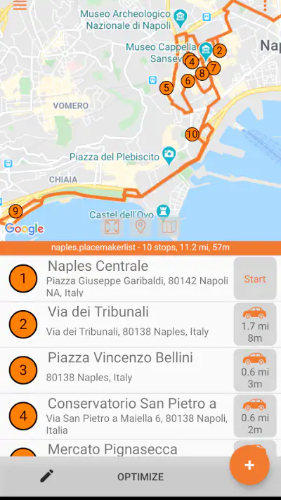 PlaceMaker Route Planner screenshot 1