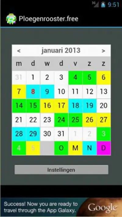 Ploegenrooster screenshot 1