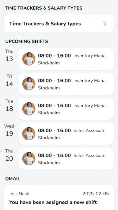 Quinyx Mobile screenshot 1