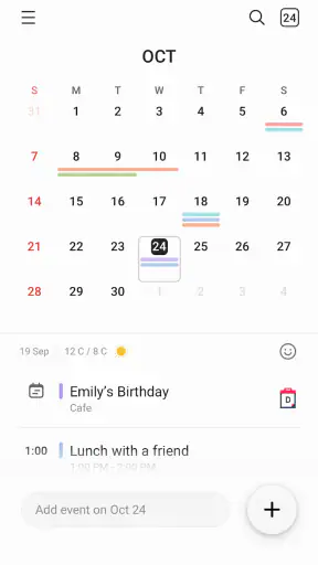 Samsung Agenda screenshot 1