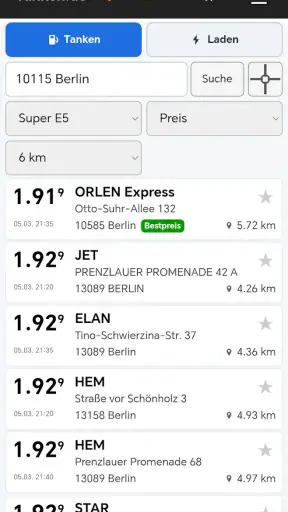 tanken.de screenshot 1