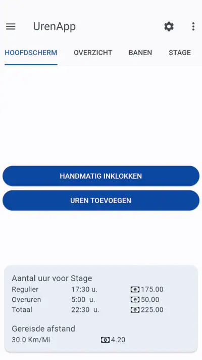 Uren App screenshot 1