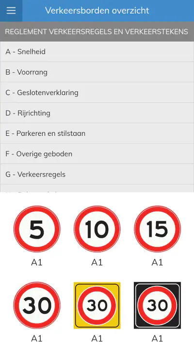 Verkeersborden screenshot 1