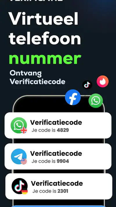 Virtueel Nummer SMS - SmsCode screenshot 1