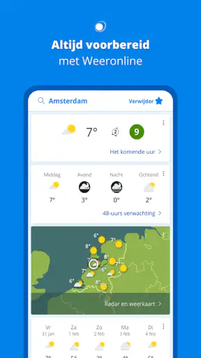 Weeronline: weer & buien radar screenshot 1