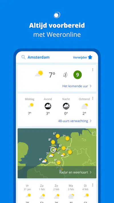 Weeronline: weer & buien radar screenshot 1