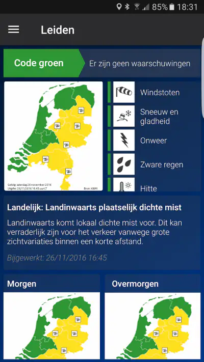 Weerwaarschuwing: Weeralarm NL screenshot 1