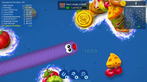 Worms Zone - Hongerige slang screenshot