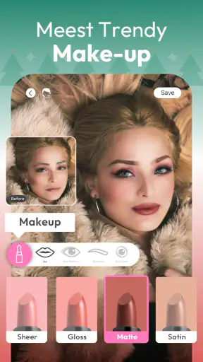 YouCam Makeup: Gezichtseditor screenshot 1