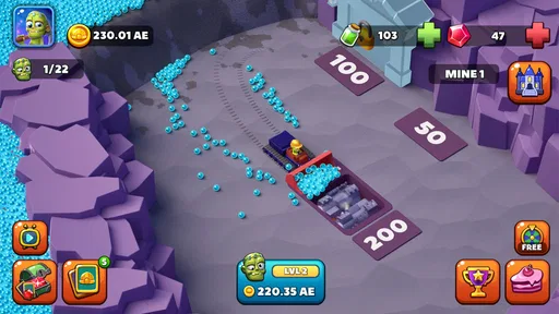 Idle Zombie Miner: Tycoon Oro screenshot 1