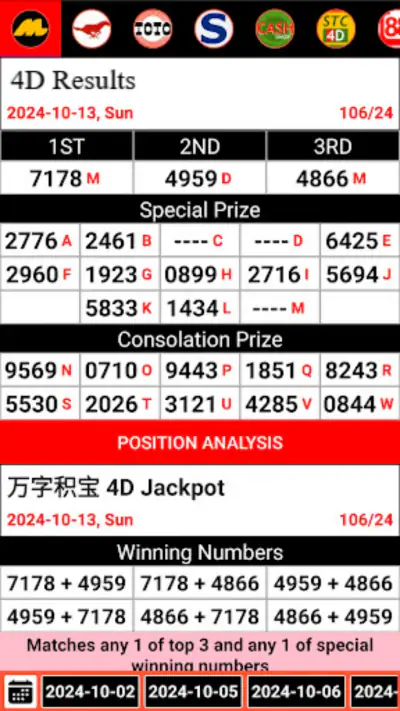 4D Lotto Results MY & SG screenshot 1