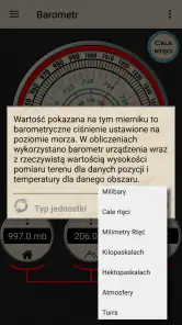 Barometr i wysokościomierz screenshot