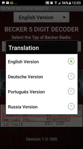 Becker 5Digit Radio Code screenshot