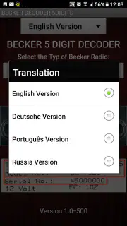 Becker 5Digit Radio Code screenshot 2