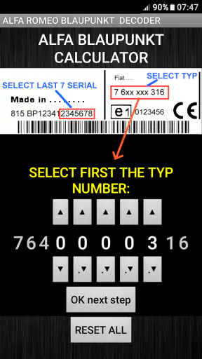 Blaupunkt Alfa RadioCodeDecode screenshot 1