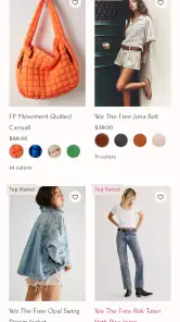 Bohomian Free Peoples Clothes screenshot
