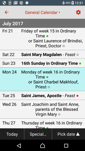 Catholic Calendar: Universalis screenshot 1