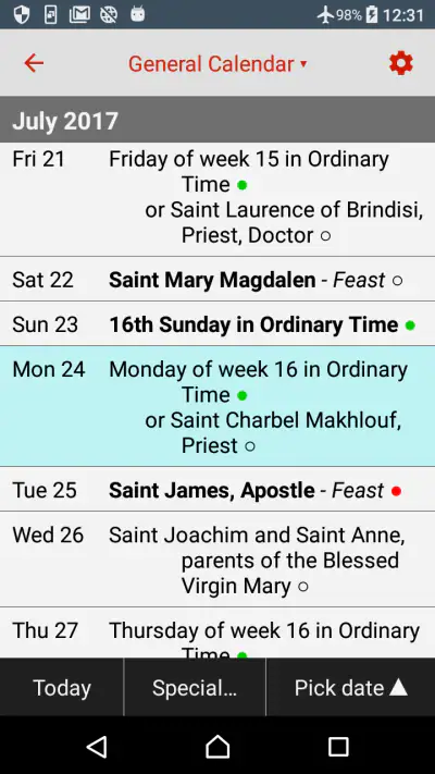 Catholic Calendar: Universalis screenshot 1