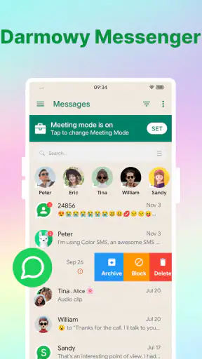 Color SMS: Wiadomości tekstowe screenshot 1