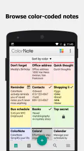 ColorNote notatnik notatka screenshot