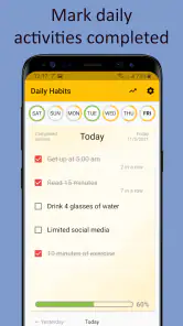 Daily actions tracker screenshot