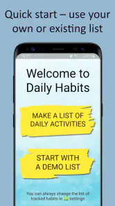 Daily actions tracker screenshot