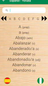 Diccionario Español Yorùbá screenshot