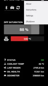 DPF Info screenshot