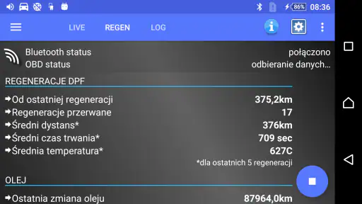 DPF Monitor - Fiat, Alfa Romeo screenshot