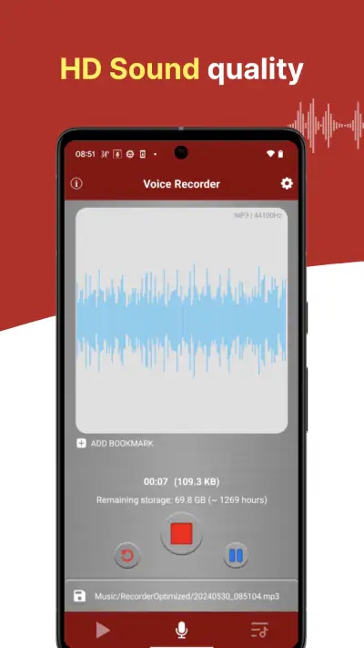 dyktafon - łatwy rejestrator screenshot 1