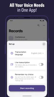 Głos i Transkrypt – QuickVox screenshot 1