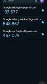Google Authenticator screenshot