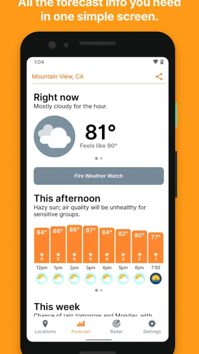 Hello Weather screenshot 1
