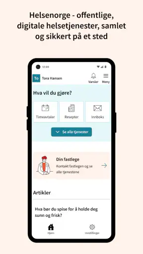 Helsenorge screenshot 1