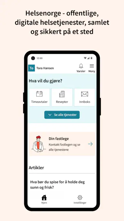 Helsenorge screenshot 1
