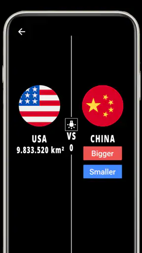 Higher or Lower : Country Area screenshot 1