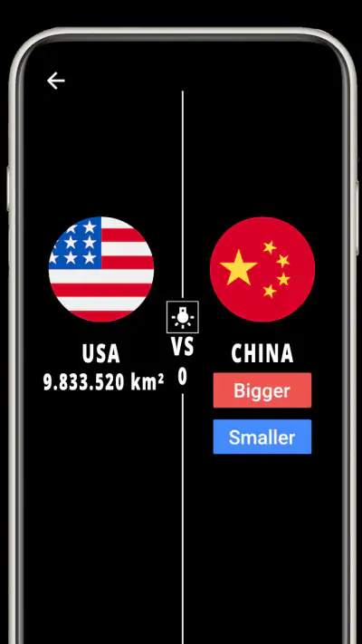 Higher or Lower : Country Area screenshot 1