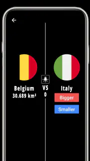 Higher or Lower : Country Area screenshot 5