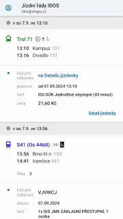 Jízdní řády IDOS screenshot 7