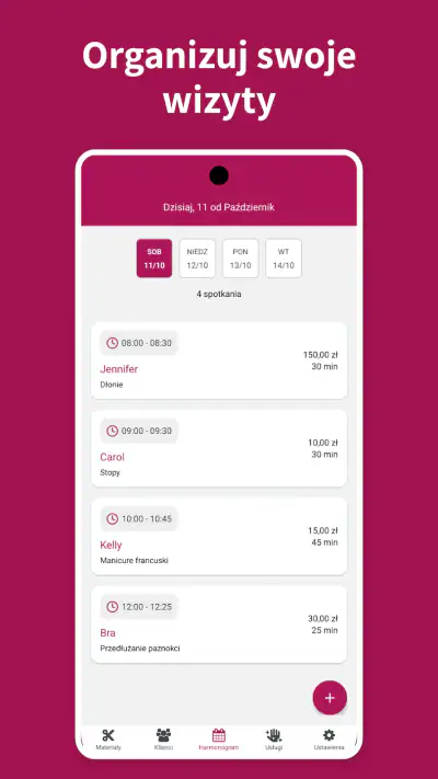 Kalendarz Manicure – AppNail screenshot 1