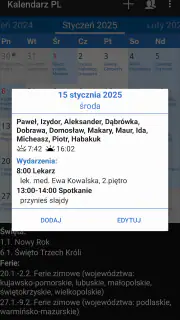 Kalendarz PL screenshot 2