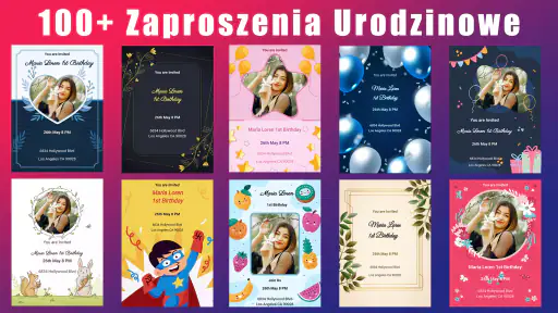 Karta zaproszenie na urodziny screenshot