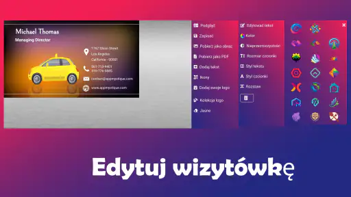 Kreator wizytówek screenshot