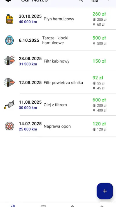 Książka serwisowa samochodu screenshot 1
