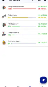 Książka serwisowa samochodu screenshot