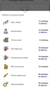 Książka serwisowa samochodu screenshot
