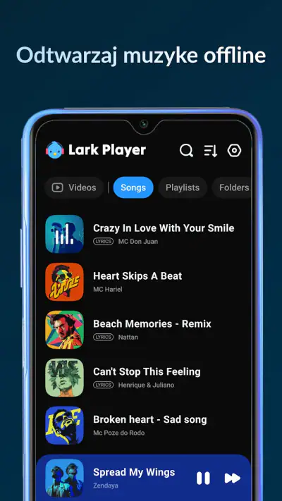 Lark Player: Odtwarzacz muzyki screenshot 1