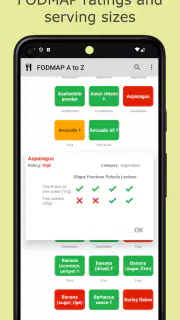 Low FODMAP diet A to Z foods screenshot 1
